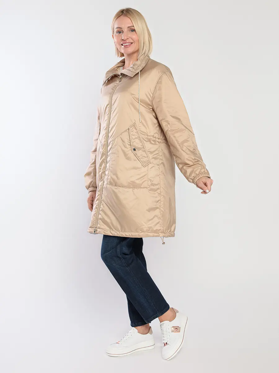 Пальто бежевого цвета с утеплителем Sorona Aura от DuPont